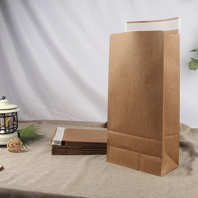 Borse di posta in carta kraft a fondo piatto marrone 20x30 cm Base e manici rinforzati