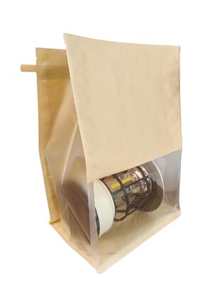 Moisture Resistant High Tensile Strength Kraft Window Bag with Customizable Printing for Food Packaging