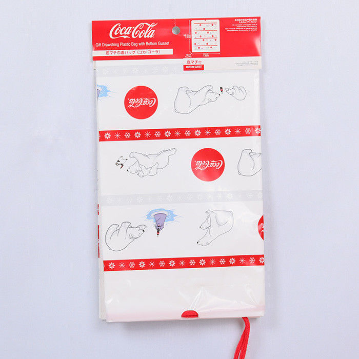 Custom LDPE PE PVA PP Plastic Drawstring Gift Bags 25x35cm Full Color