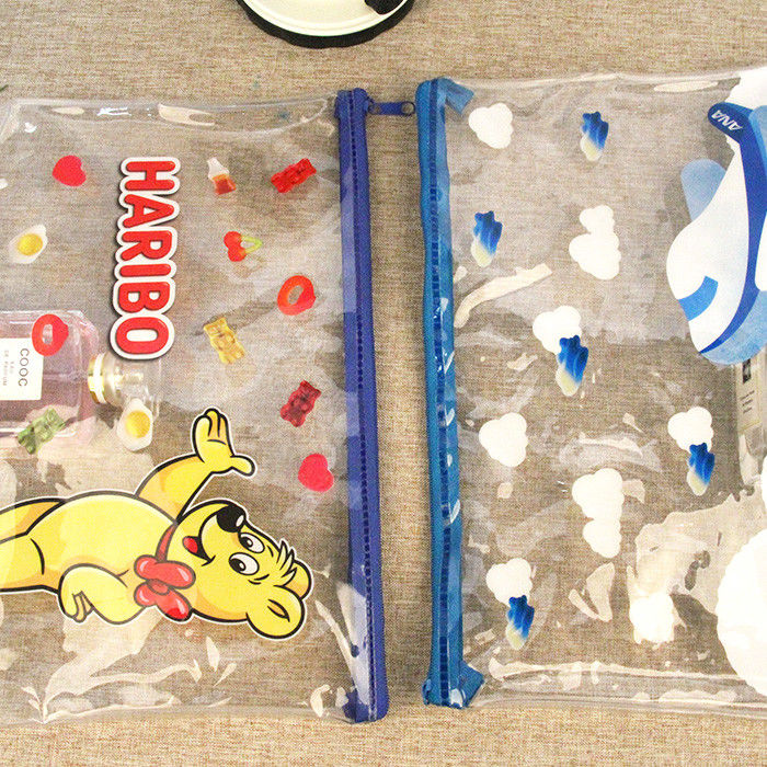 Custom Transparent Plastic Zipper Pouches 15x20cm Multi Color Options