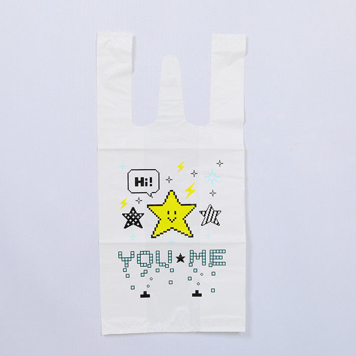Biodegradable T Shirt Storage Bags Compostable T Shirt Plastic Grocery Bags 30x40cm