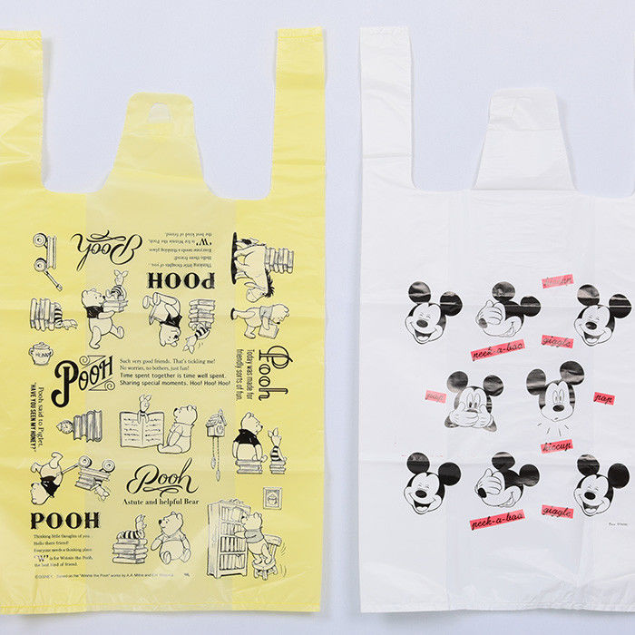 Biodegradable T Shirt Storage Bags Compostable T Shirt Plastic Grocery Bags 30x40cm