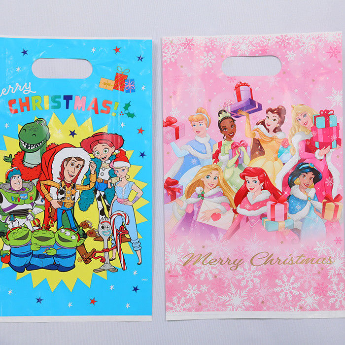 Reusable Die Cut Handle Plastic Bags 20x30cm Custom Printed Die Cut Handle Bag