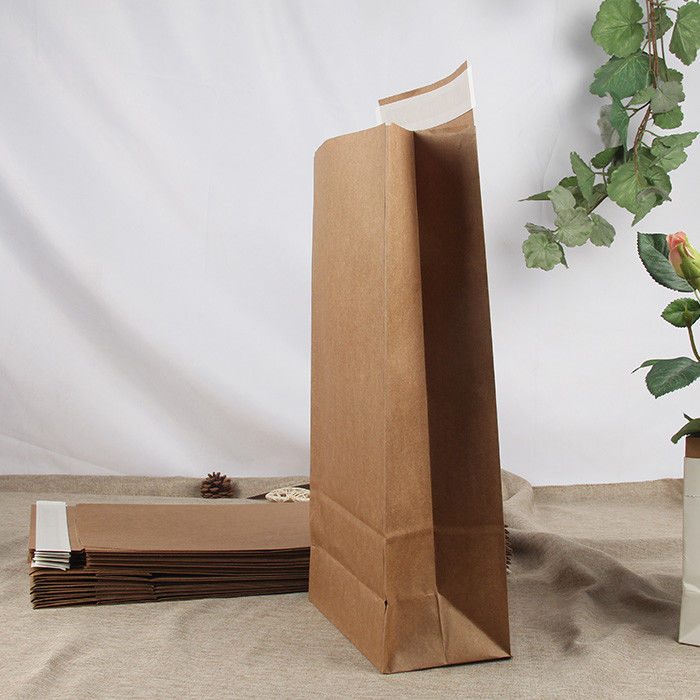 Brown Flat Bottom Kraft Paper Mailing Bags 20x30cm Reinforced Base & Handles