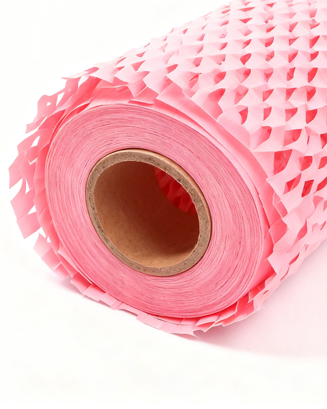 80G-120G Single-Layer Embossed Honeycomb Paper Roll Made from 100% Kraft Paper with 70gsm - 100gsm Weight for Eco-Friendly Packaging