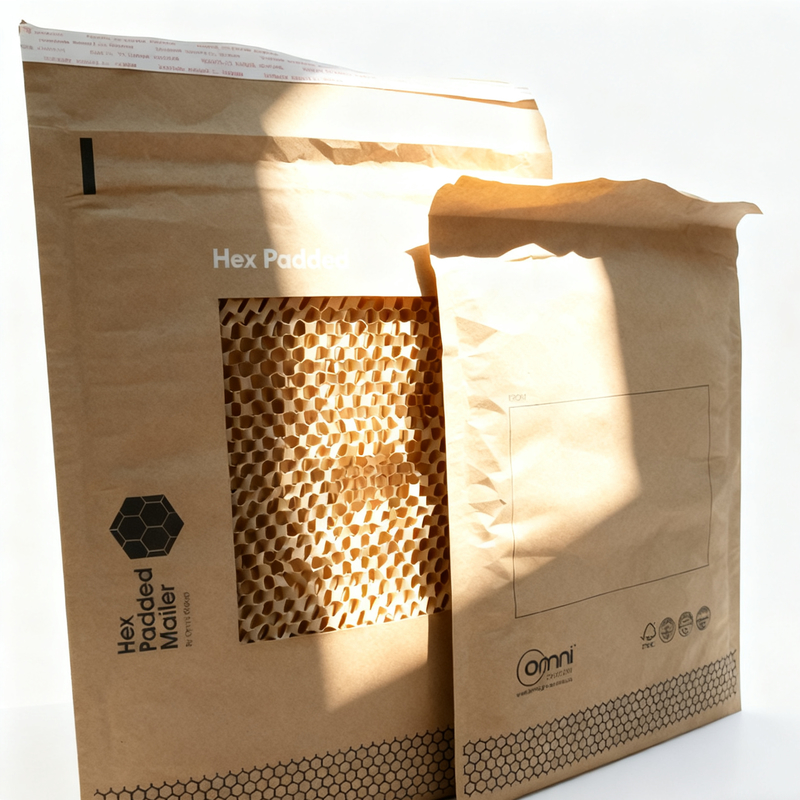 Honeycomb Paper Mailer with 10kg Load Capacity Plastic-Free Self-Sealing for E-commerce Shipping