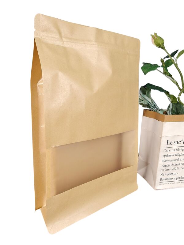Moisture Resistant Kraft Window Bag with Customizable Printing and High Tensile Strength for Food Packaging