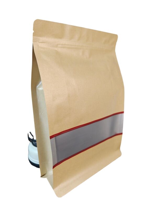 Customizable Printing Kraft Window Bag with Moisture Resistant and Food-Grade Safety for Specialty Coffee Packaging