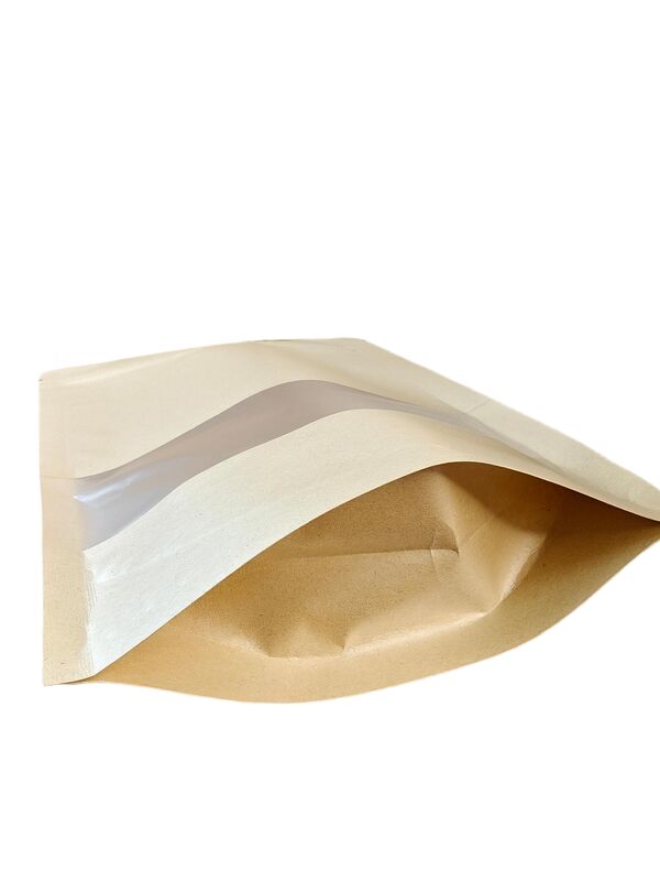 Customizable Printing Kraft Window Bag with Moisture Resistant and High Tensile Strength for Food Packaging