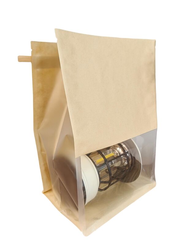 Moisture Resistant High Tensile Strength Kraft Window Bag with Customizable Printing for Food Packaging