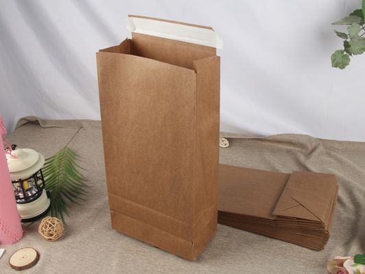 Square Bottom Brown Kraft Paper Envelope Packaging 80G - 150G Embossed Paper